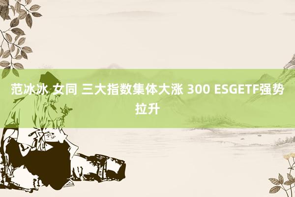 范冰冰 女同 三大指数集体大涨 300 ESGETF强势拉升