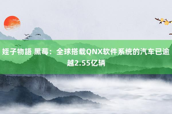 姪子物語 黑莓：全球搭载QNX软件系统的汽车已逾越2.55亿辆