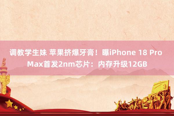 调教学生妹 苹果挤爆牙膏！曝iPhone 18 Pro Max首发2nm芯片：内存升级12GB