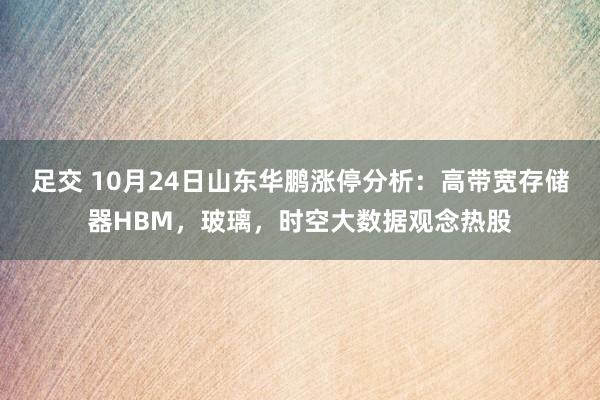 足交 10月24日山东华鹏涨停分析：高带宽存储器HBM，玻璃，时空大数据观念热股