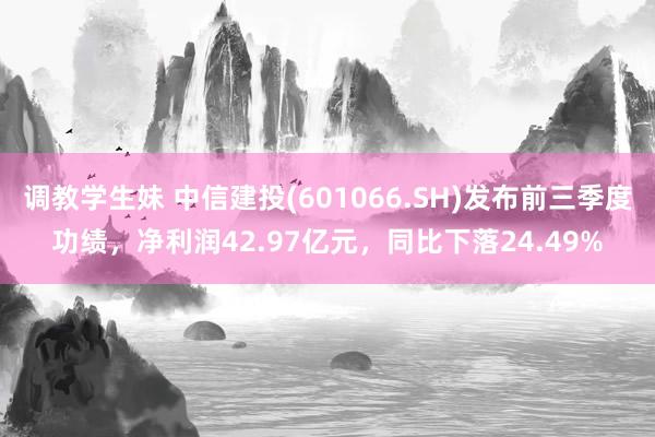 调教学生妹 中信建投(601066.SH)发布前三季度功绩，净利润42.97亿元，同比下落24.49%