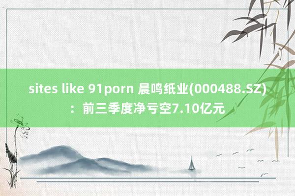 sites like 91porn 晨鸣纸业(000488.SZ)：前三季度净亏空7.10亿元