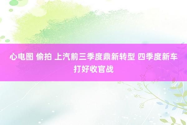 心电图 偷拍 上汽前三季度鼎新转型 四季度新车打好收官战