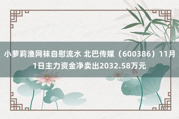 小萝莉渔网袜自慰流水 北巴传媒（600386）11月1日主力资金净卖出2032.58万元