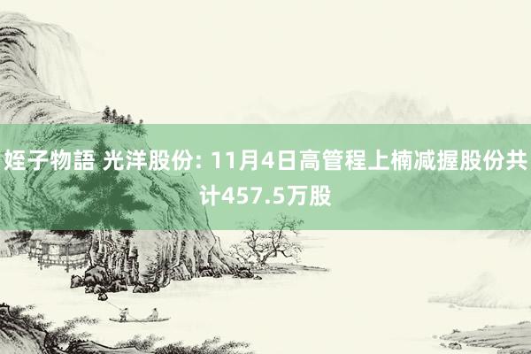 姪子物語 光洋股份: 11月4日高管程上楠减握股份共计457.5万股