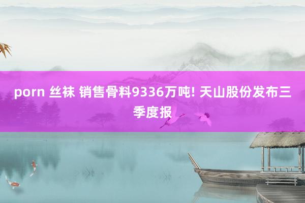 porn 丝袜 销售骨料9336万吨! 天山股份发布三季度报