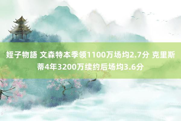 姪子物語 文森特本季领1100万场均2.7分 克里斯蒂4年3200万续约后场均3.6分