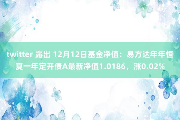 twitter 露出 12月12日基金净值：易方达年年恒夏一年定开债A最新净值1.0186，涨0.02%