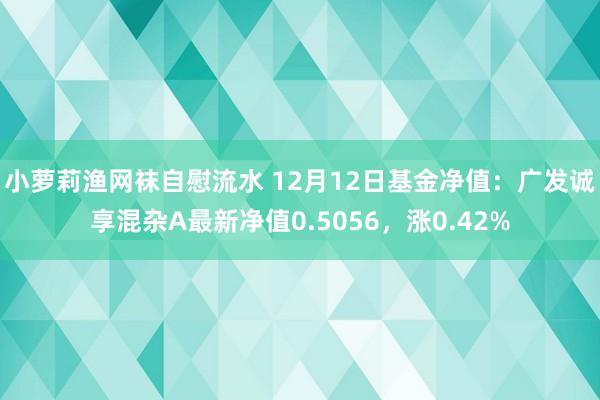 小萝莉渔网袜自慰流水 12月12日基金净值：广发诚享混杂A最新净值0.5056，涨0.42%