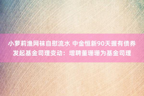 小萝莉渔网袜自慰流水 中金恒新90天握有债券发起基金司理变动：增聘董珊珊为基金司理