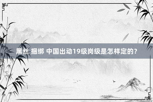 黑丝 捆绑 中国出动19级岗级是怎样定的？