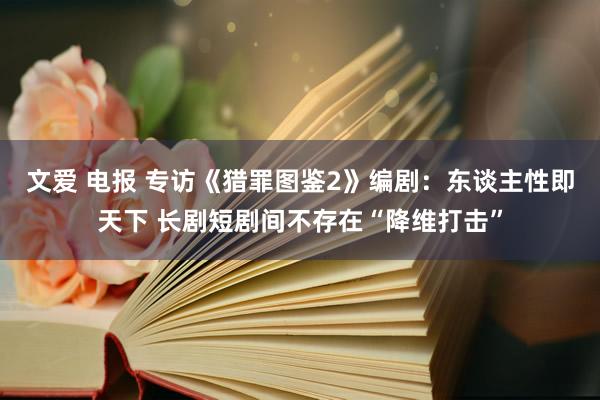 文爱 电报 专访《猎罪图鉴2》编剧：东谈主性即天下 长剧短剧间不存在“降维打击”