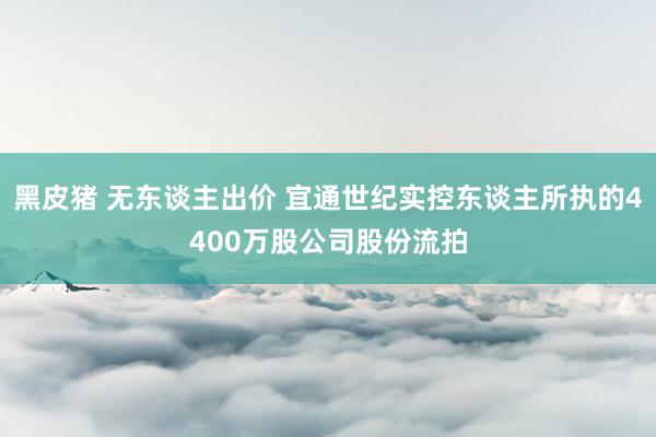 黑皮猪 无东谈主出价 宜通世纪实控东谈主所执的4400万股公司股份流拍