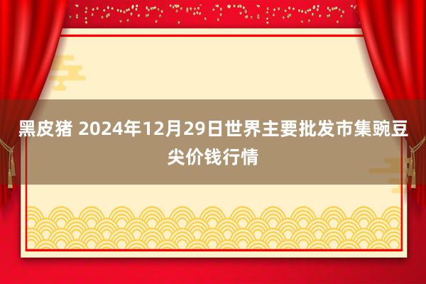 黑皮猪 2024年12月29日世界主要批发市集豌豆尖价钱行情