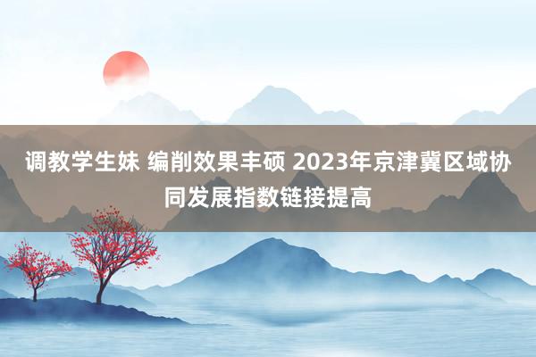 调教学生妹 编削效果丰硕 2023年京津冀区域协同发展指数链接提高