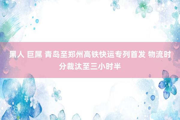 黑人 巨屌 青岛至郑州高铁快运专列首发 物流时分裁汰至三小时半