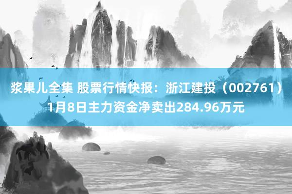 浆果儿全集 股票行情快报：浙江建投（002761）1月8日主力资金净卖出284.96万元