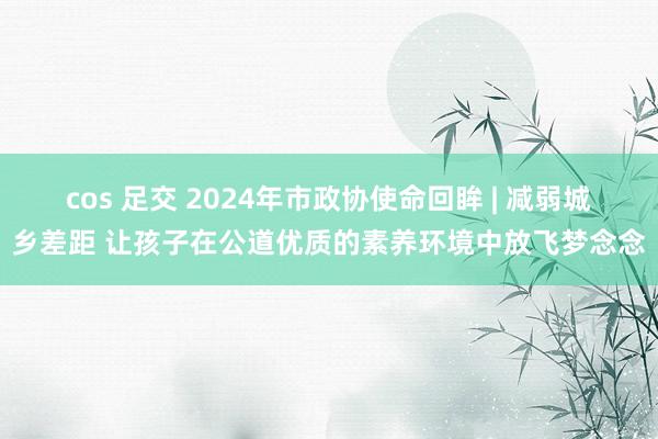 cos 足交 2024年市政协使命回眸 | 减弱城乡差距 让孩子在公道优质的素养环境中放飞梦念念