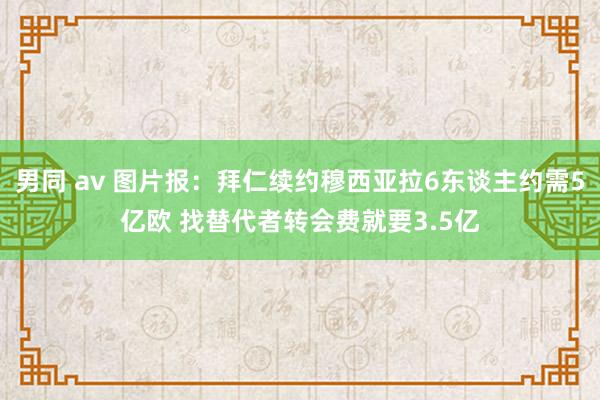 男同 av 图片报：拜仁续约穆西亚拉6东谈主约需5亿欧 找替代者转会费就要3.5亿