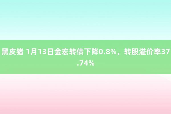 黑皮猪 1月13日金宏转债下降0.8%，转股溢价率37.74%