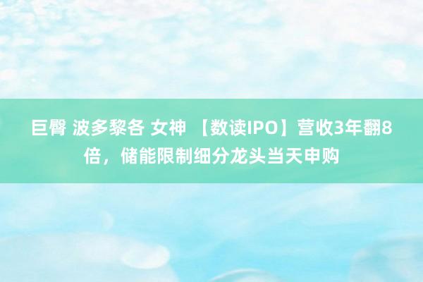 巨臀 波多黎各 女神 【数读IPO】营收3年翻8倍，储能限制细分龙头当天申购